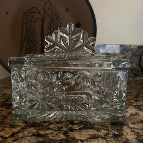 Other - VINTAGE DIAMOND CUT GLASSWARE WITH LID